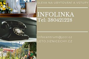 Infolinka pro slevy na ubytování a vstupy v jižních Čechách