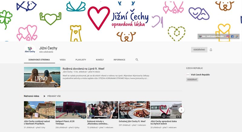 YouTube Jižní Čechy