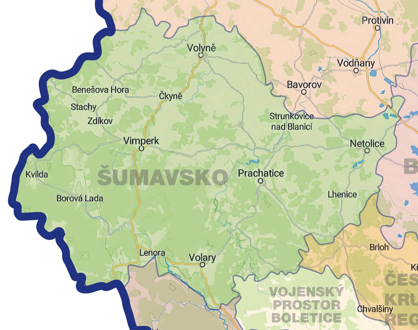 Mapa Šumavsko
